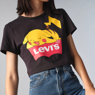 Levi's 李维斯 X Pokémon 女士圆领短袖T恤 59187-0004 黑色 XS