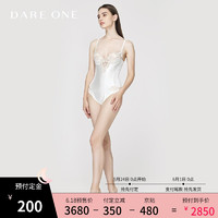 DARE ONE 塑身内衣女 Primavera系列性感无袖真丝刺绣连体奢侈品塑身内衣 大理石白色 S/160