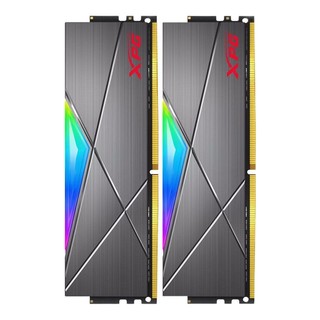 ADATA 威刚 XPG系列 龙耀 D50 DDR4 3600MHz RGB 台式机内存 灯条 钛灰 16GB 8GB*2