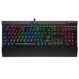 USCORSAIR 美商海盗船 K70 RGB Rapidfire 104键 有线机械键盘 黑色 Cherry银轴 RGB