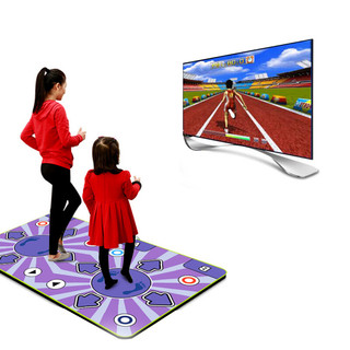 wzy 舞状元 跳舞毯家用儿童跳舞机玩具电视电脑两用跑步游戏机亲子互动炫舞毯 双人无线PVC紫色HDMI高清款