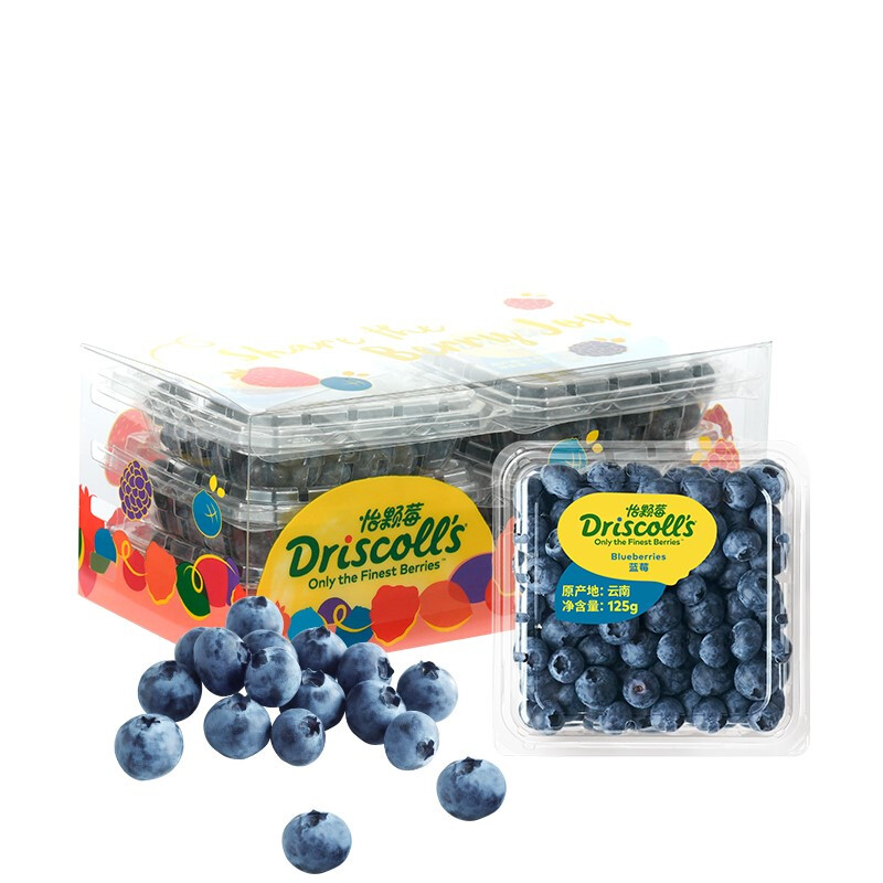 Driscoll's 云南蓝莓14mm+ 4盒装 125g/盒 新鲜水果