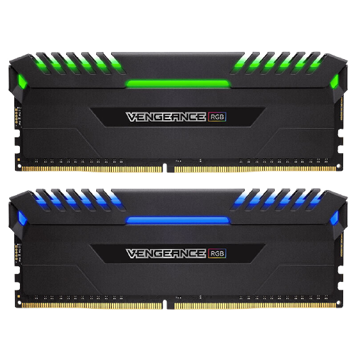 美商海盗船 Vengeance RGB系列 DDR4 3000MHz RGB 黑色 台式机内存 16GB 8GB