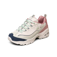 【潮酷拼接】新款女鞋子女老爹鞋女百搭绑带运动休闲鞋女熊猫鞋 36.5 自然色/粉红色