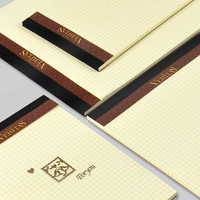 KAISA 凯萨 维塔斯系列 V08581 A5胶钉式装订拍纸本 方格 黄色 3本装