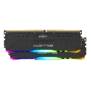 Crucial 英睿达 铂胜系列 DDR4 3600MHz RGB 台式机内存 灯条 黑色 16GB 8GB*2 BL2K8G36C16U4BL