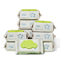 babycare bc babycare婴儿湿巾 新生儿手口湿纸巾宝宝儿童家用 实惠绿盖湿巾  80抽 5包