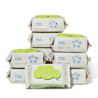 PLUS会员：babycare 手口湿巾 10包*80抽 新生儿湿纸巾加厚擦脸带盖3150绿盖湿巾