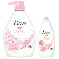 Dove 多芬 滋养美肤沐浴露 1kg+桃悦水透沐浴露 300g