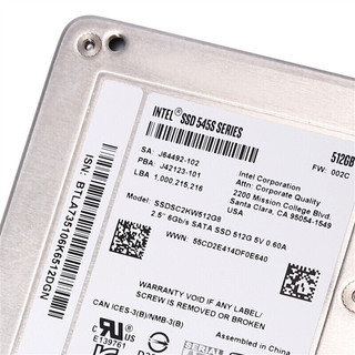 intel 英特尔 SATA 固态硬盘 512GB (SATA3.0)