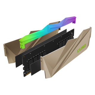 CUSO 酷兽 剑齿虎系列 DDR4 3200MHz RGB 台式机内存 灯条 金色 16GB 8GBx2
