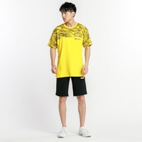 PUMA X BVB 男款棉质透气短袖男式T恤 黑标 M 黄色