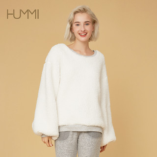 HUMMI睡衣女冬季加厚睡衣女珊瑚绒羊羔绒法兰绒保暖可外穿家居服