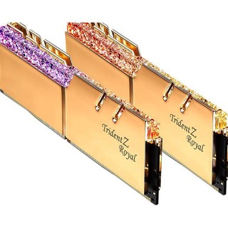G.SKILL 芝奇 Trident Z Royal皇家戟系列 DDR4 3000MHz RGB 台式机内存 灯条 光跃金 16GB 8GBx2 F4-3000C16D-16GTRG