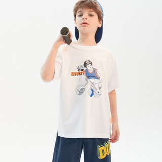 【吸湿速干面料】男童运动T恤2021新款夏装儿童短袖T恤 120 漂白10002