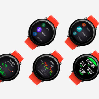 AMAZFIT 跃我 A1602 智能手表 46mm 黑色陶瓷版 红黑色硅胶表带(GPS)