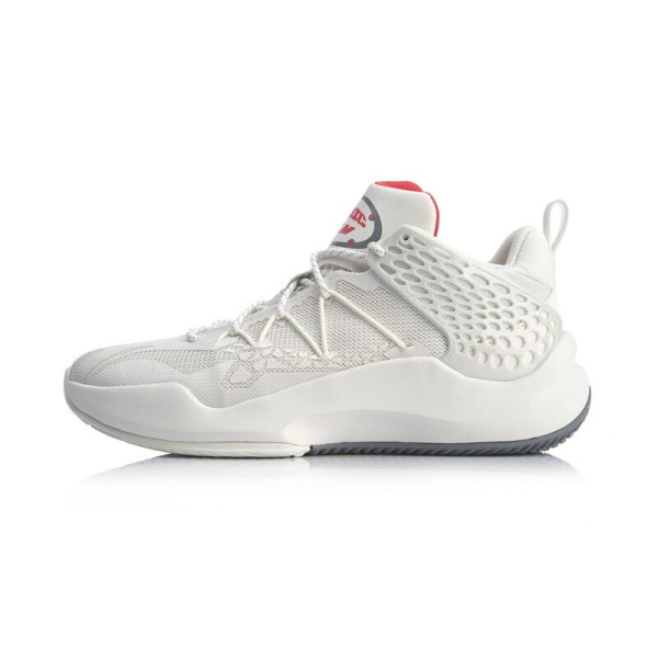 li-ning 李宁 音速8 男子篮球鞋 abpq011-4 云雾白 43
