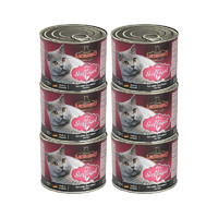 LEONARDO 小李子猫罐头 进口猫湿粮 成猫幼猫无谷主食罐 经典家禽口味200g 6罐