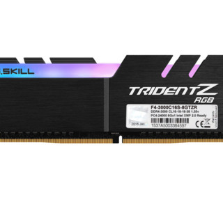 G.SKILL 芝奇 幻光戟系列 DDR4 3000MHz RGB 台式机内存 灯条 黑色 8GB F4-3000C16S-8GTZR