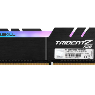 G.SKILL 芝奇 幻光戟系列 DDR4 3000MHz RGB 台式机内存 灯条 黑色 16GB 8GBx2 F4-3000C15D-16GTZR