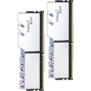 G.SKILL 芝奇 Trident Z Royal皇家戟系列 DDR4 3200MHz RGB 台式机内存 灯条 花耀银 32GB 16GBx2 F4-3200C16D-32GTRS