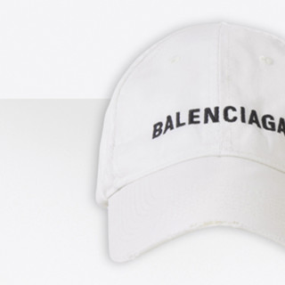 BALENCIAGA 巴黎世家 GLOW IN THE DARK 中性款棒球帽 （白色)