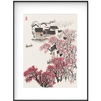 荣宝斋 宋文治复刻画《江南春潮》60*80 新中式背景墙玄关挂画