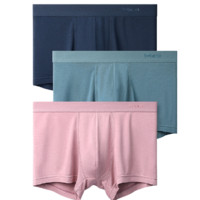 Miiow 猫人 男士平角内裤套装 MK-MR89008 3条装 (水墨绿+豆沙粉+宝蓝) XL