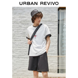 URBAN REViVO UR2021春夏新品男女同款宽松T恤MV18S4MP2006 本白 L