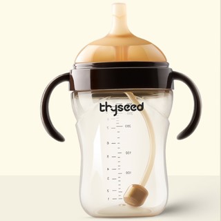 thyseed 世喜 儿童吸管杯 300ml 棕色+奶嘴 10月++吸管