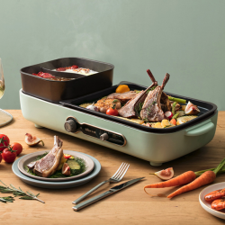 bear小熊烤涮一体两用锅烤肉锅电烤盘家用电烧烤炉火锅烤肉机涮烤一体