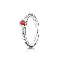 金红色的心925银戒指女190896SGR指环送女友礼物 56mm 红色