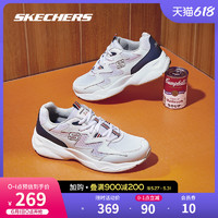 Skechers斯凯奇2021新款男女款夏季复古厚底休闲鞋拼接透气运动鞋