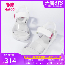 ZAXY 梅丽莉莎 zaxy梅丽莎副牌2021时装后空平底女士凉鞋露趾果冻鞋YS