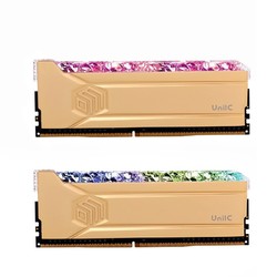 UNIC MEMORY 紫光存储 琉璃黄金斩系列 DDR4 3600MHz RGB 台式机内存条 灯条 金色 32GB 16GB×2