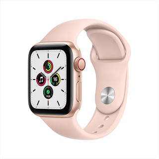Apple 苹果 Watch SE 智能手表 GPS+蜂窝款 40毫米金色铝金属表壳 粉砂色运动型表带MYEH2CH/A