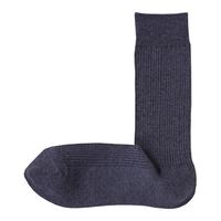无印良品 無印良品 MUJI 男士罗纹中筒袜 DAE03A0S 烟熏蓝色