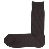 无印良品 無印良品 MUJI 男士罗纹中筒袜 DAE03A0S 深棕色