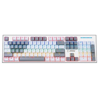 MSI 微星 GK50Z PIXEL 40度灰 104键 有线机械键盘 白灰 高特红轴 混光