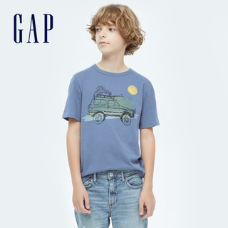 Gap男童帅气纯棉短袖T恤733839夏季2021新款童装内搭上衣打底衫