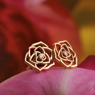 PIAGET 伯爵 Piaget Rose系列 G38U0069 花朵18K玫瑰金耳钉 2.1g