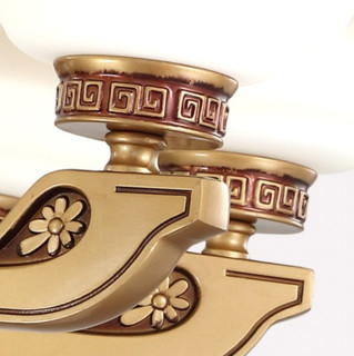 帛瑞科 8888-6 新中式6头吊灯 电镀古铜色