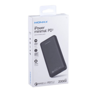 MOMAX 摩米士 IP70 移动电源 黑色 20000mAh Type-C 18W双向快充