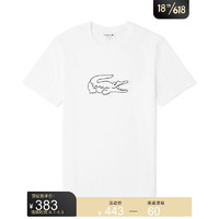 LACOSTE法国鳄鱼男装夏季时尚休闲透气经典棉质短袖T恤男TH9579 001/白色 06
