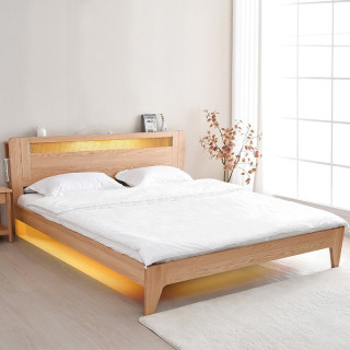 京东京造沐光简约柔光实木床原木色150200cm