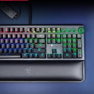 RAZER 雷蛇 黑寡妇蜘蛛精英版 104键 有线机械键盘 黑色 雷蛇绿轴 混光