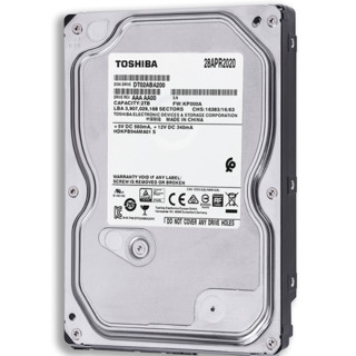 TOSHIBA 东芝 DT02ABA系列 3.5英寸 台式机硬盘 2TB（5400rpm、128MB） DT02ABA200