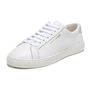 SAINT LAURENT 圣罗兰 女士皮革系带休闲运动鞋板鞋白色 630397 0M5NN 9030 35码