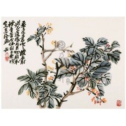 朵云轩 【朵云轩木版水印】吴昌硕 桂花 33*46 中国画装饰画 收藏 馈赠