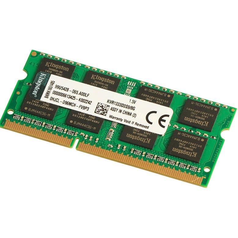Kingston 金士顿 KVR系列 DDR3 1333MHz 笔记本内存 普条 绿色 8GB KVR1333D3S9/8G